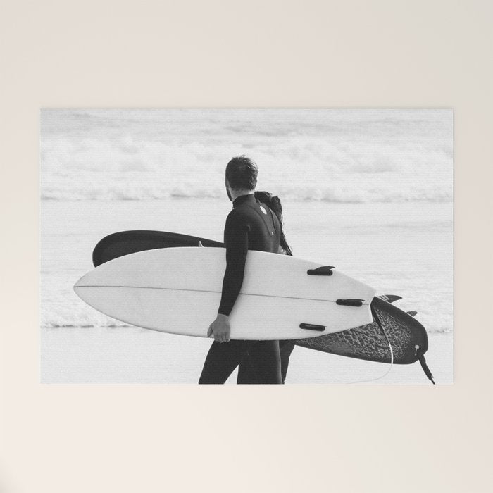 Cool BW Surf Photography Welcome Mat Gallery Image 1