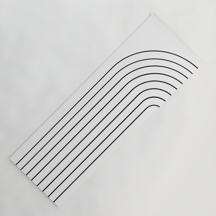 Minimal Arch IV Black and White Modern Geometric Lines Yoga Mat Gallery Image 1