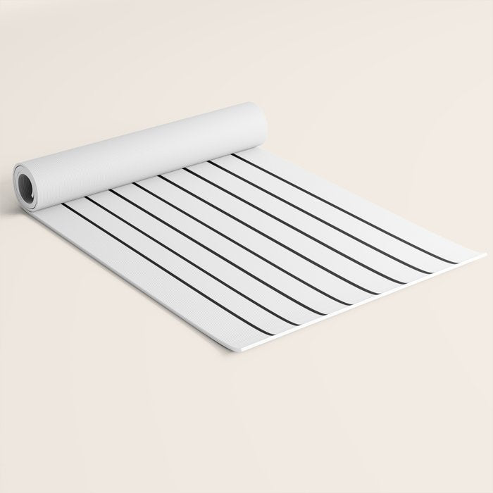 Minimal Arch IV Black and White Modern Geometric Lines Yoga Mat Gallery Image 2
