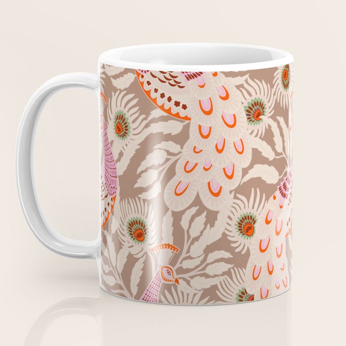 FARMFOLK PEACOCK Inspired by PANTONE 17 1230 Mocha Mousse Coffee Mug Gallery Image 3