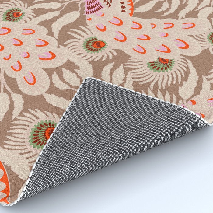 FARMFOLK PEACOCK Inspired by PANTONE 17 1230 Mocha Mousse Rug Gallery Image 4