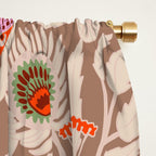 FARMFOLK PEACOCK Inspired by PANTONE 17 1230 Mocha Mousse Window Curtain Gallery Image 2