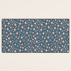 Christmas lights pink and blue pattern Desk Mat Gallery Image 3