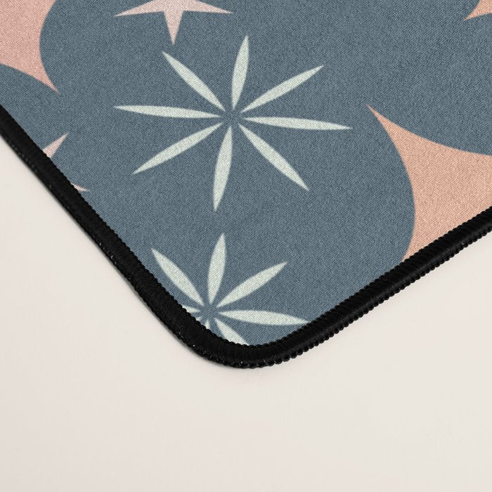 Christmas lights pink and blue pattern Desk Mat Gallery Image 4
