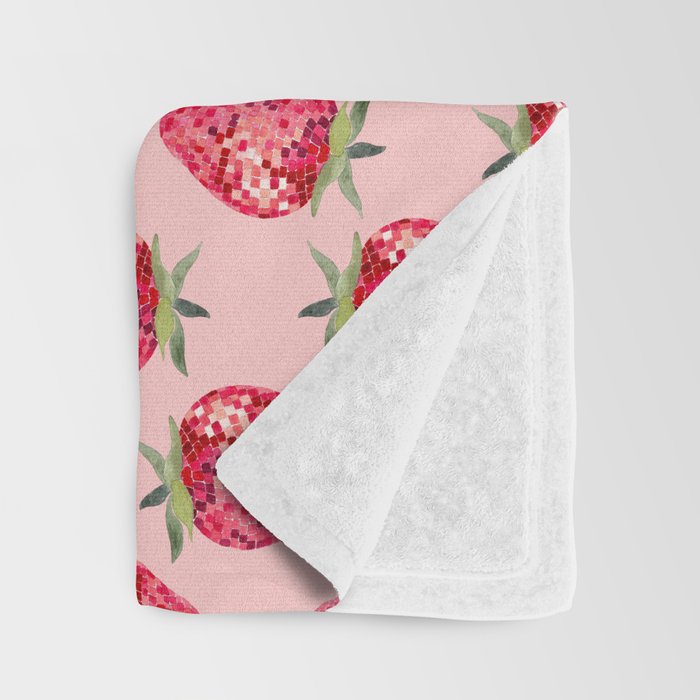 Disco Ball Strawberry Throw Blanket Gallery Image 3