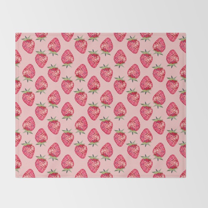 Disco Ball Strawberry Throw Blanket Gallery Image 2