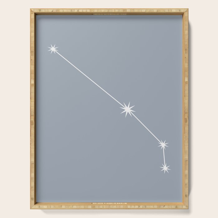 Aries Zodiac Star Constellation Line Art Blue Grey Serving Tray Gallery Image 1