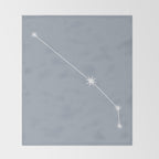 Aries Zodiac Star Constellation Line Art Blue Grey Throw Blanket Gallery Image 2