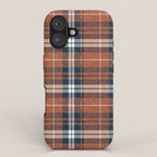 fall plaid - rust and navy blue iPhone Case Gallery Image 1