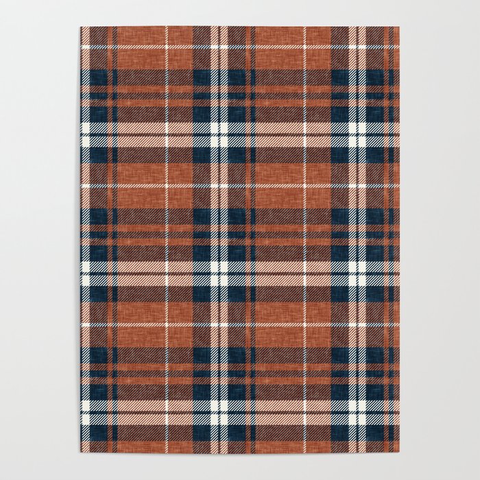 fall plaid - rust and navy blue Poster Gallery Image 4