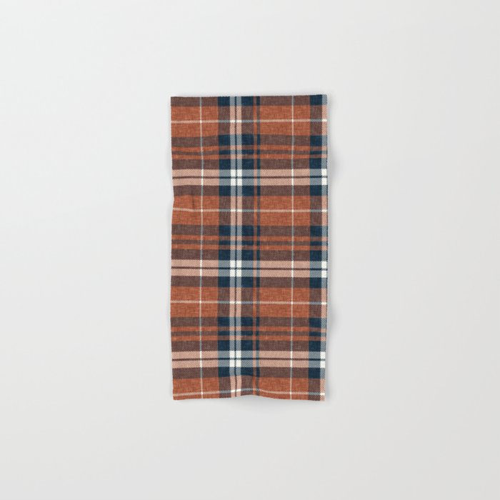 fall plaid - rust and navy blue Bath Towel Gallery Image 1