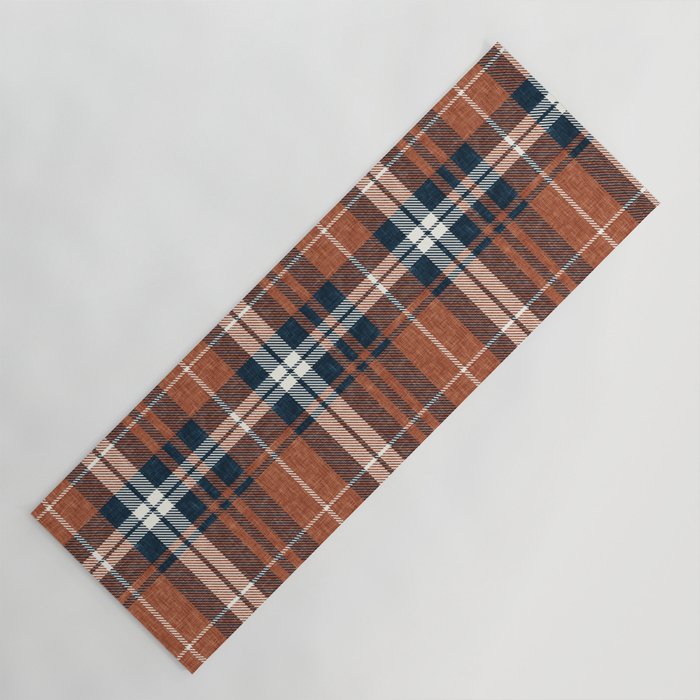 fall plaid - rust and navy blue Yoga Mat Gallery Image 1