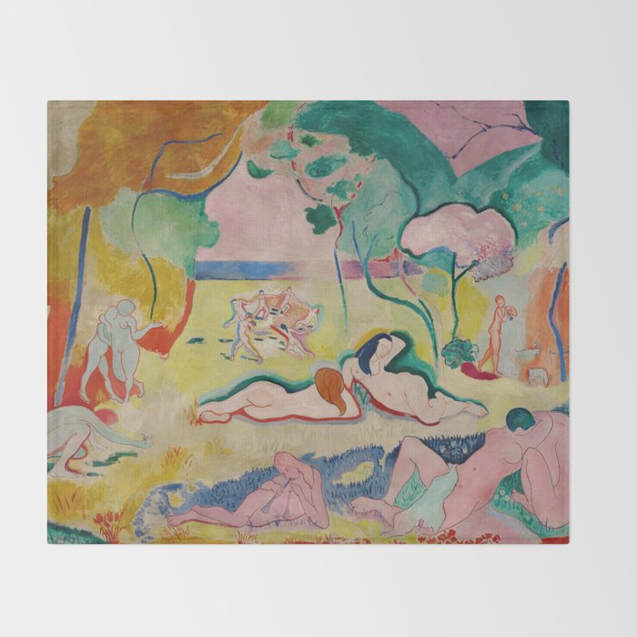 Henri Matisse - Le bonheur de vivre (The Joy of Life) Throw Blanket Gallery Image 2