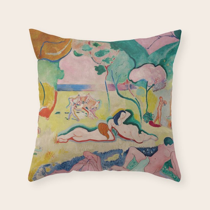 Henri Matisse - Le bonheur de vivre (The Joy of Life) Throw Pillow Gallery Image 1
