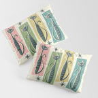 Retro Patchwork Tabbies ©studioxtine Pillow Sham Gallery Image 3