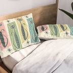Retro Patchwork Tabbies ©studioxtine Pillow Sham Gallery Image 2