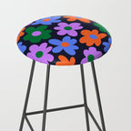 Retro Flowers: Midnight Black Edition Stool Gallery Image 2