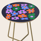 Retro Flowers: Midnight Black Edition Side Table Gallery Image 2