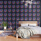 Retro Flowers: Midnight Black Edition Wallpaper Gallery Image 3