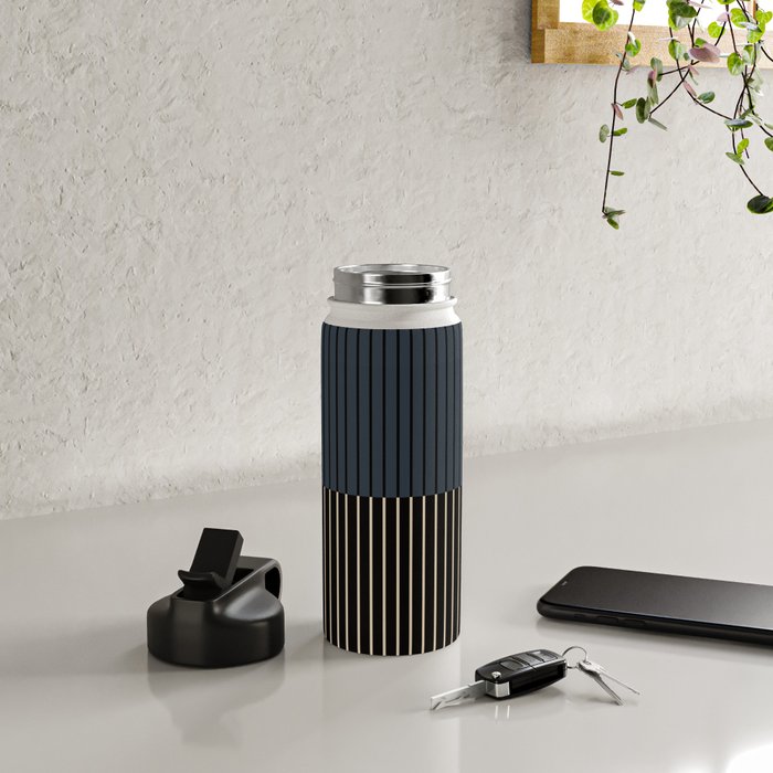 Color Block Lines XVII Water Bottle Gallery Image 4