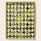 Geometric Checkerboard with Confetti Squares Green Black on Beige Serving Tray Gallery Image 1