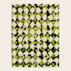 Geometric Checkerboard with Confetti Squares Green Black on Beige Poster Gallery Image 4