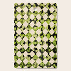 Geometric Checkerboard with Confetti Squares Green Black on Beige Cutting Board Gallery Image 1