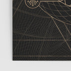 Owl in Sacred Geometry Composition - Black and Gold Poster Gallery Image 3