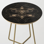 Owl in Sacred Geometry Composition - Black and Gold Side Table Gallery Image 2