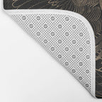 Owl in Sacred Geometry Composition - Black and Gold Bath Mat Gallery Image 2