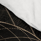 Owl in Sacred Geometry Composition - Black and Gold Comforter Gallery Image 4