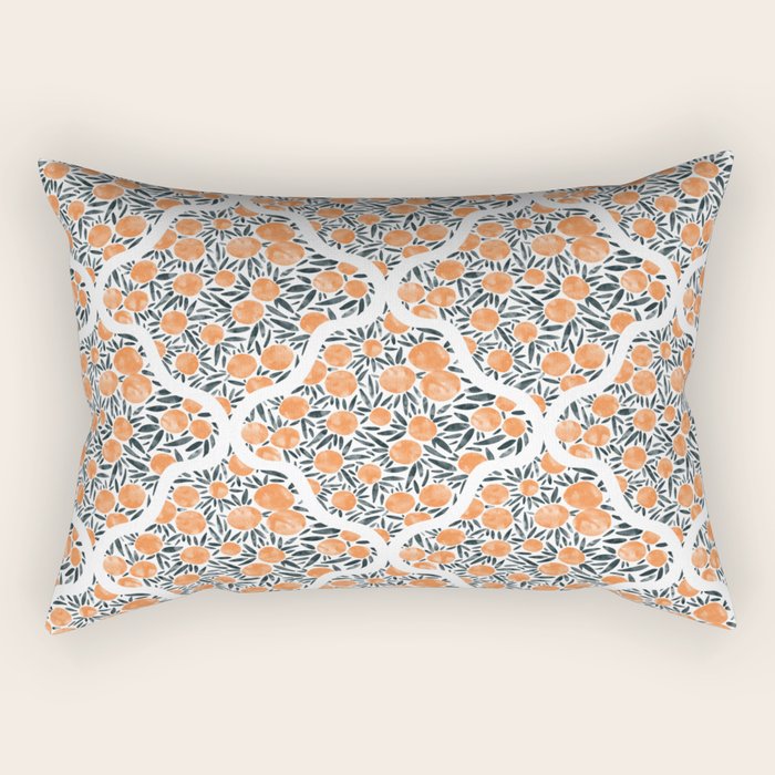 Tangerine Lattice Dreams Rectangular Pillow Gallery Image 1