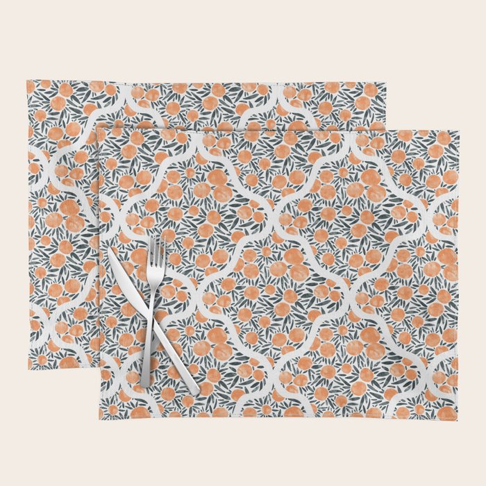 Tangerine Lattice Dreams Placemat Gallery Image 1