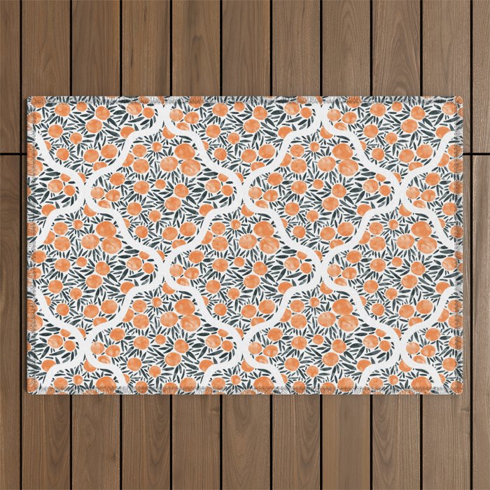 Tangerine Lattice Dreams Outdoor Rug Gallery Image 1
