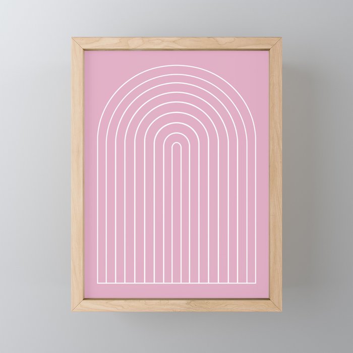 Minimal Arch XXVII Blush Pink Modern Geometric Lines Mini Art Print Gallery Image 1