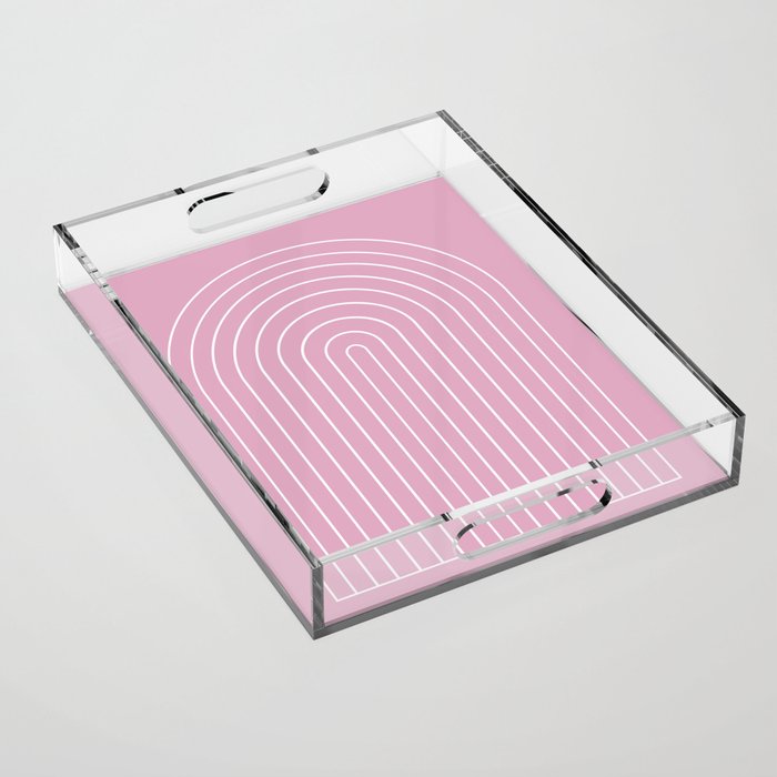 Minimal Arch XXVII Blush Pink Modern Geometric Lines Acrylic Tray Gallery Image 1