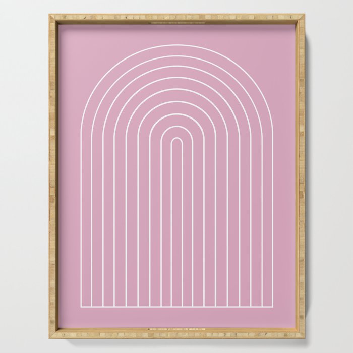 Minimal Arch XXVII Blush Pink Modern Geometric Lines Serving Tray Gallery Image 1