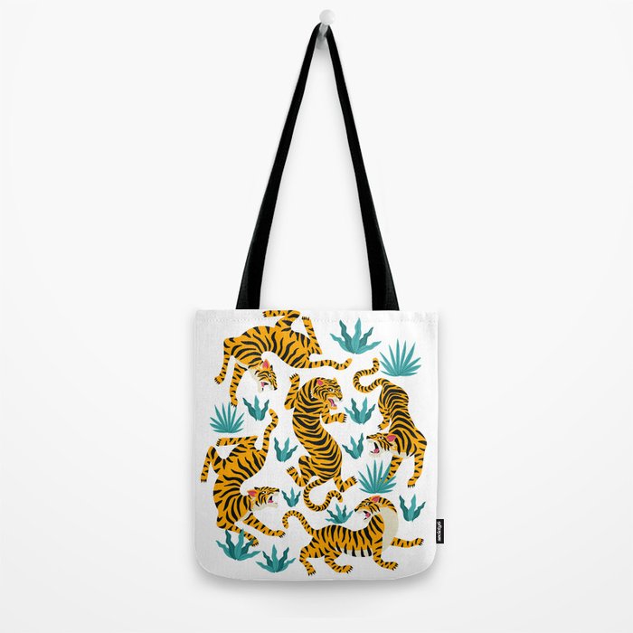 Tigers and tropical leaves. Tote Bag Gallery Image 2