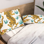 Tigers and tropical leaves. Pillow Sham Gallery Image 2