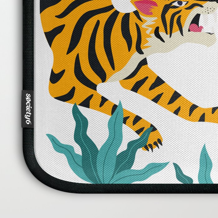 Tigers and tropical leaves. Laptop Sleeve Gallery Image 3