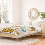 Tigers and tropical leaves. Duvet Cover Gallery Image 2