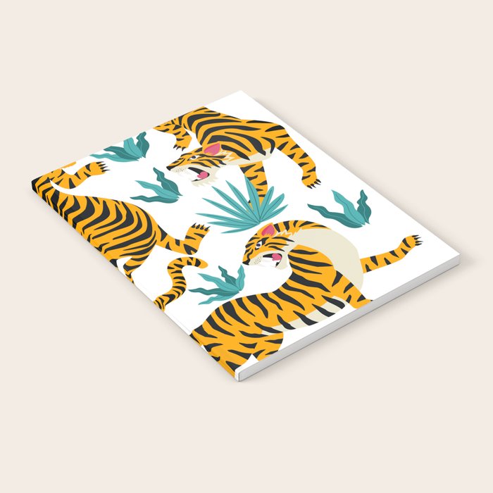 Tigers and tropical leaves. Notebook Gallery Image 2
