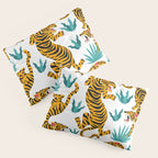 Tigers and tropical leaves. Pillow Sham Gallery Image 3