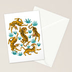 Tigers and tropical leaves. Stationery Card Gallery Image 2