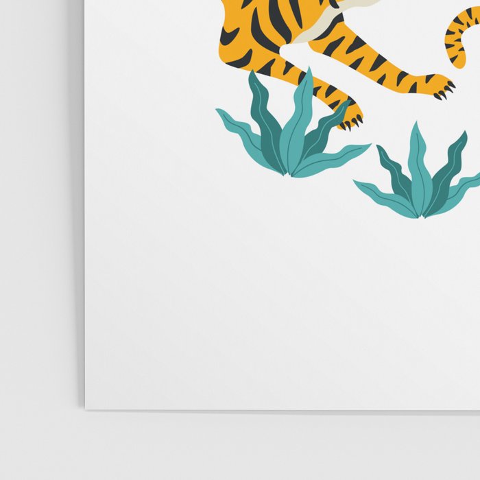 Tigers and tropical leaves. Poster Gallery Image 3
