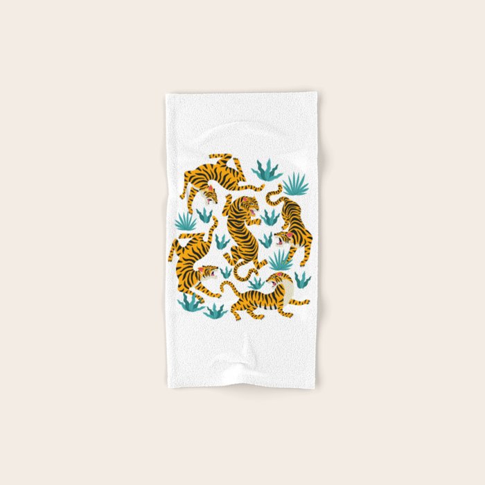 Tigers and tropical leaves. Bath Towel Gallery Image 1