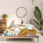Tigers and tropical leaves. Comforter Gallery Image 3