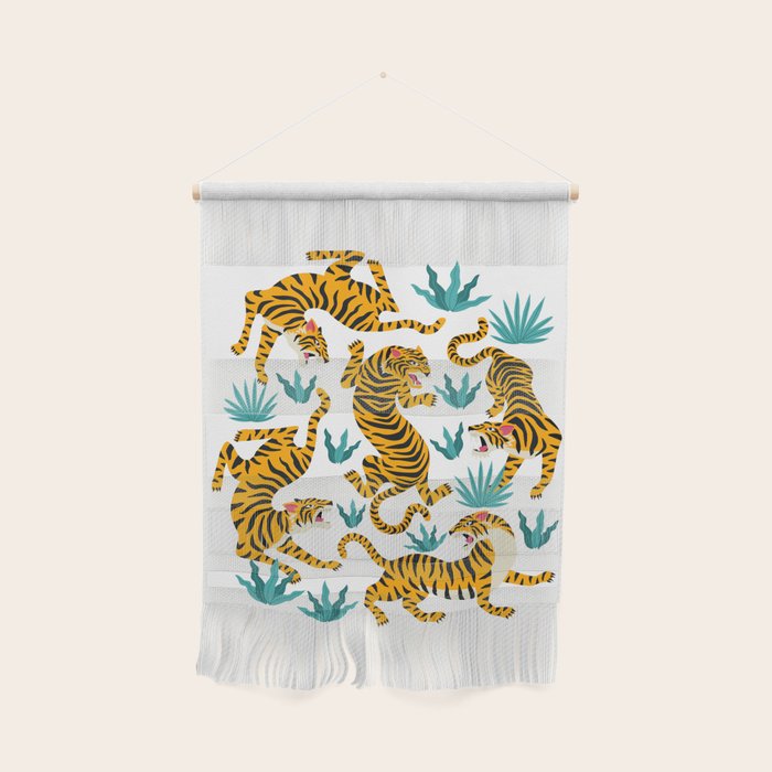Tigers and tropical leaves. Wall Hanging Gallery Image 1