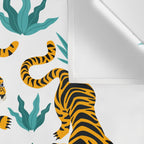 Tigers and tropical leaves. Wall Tapestry Gallery Image 3