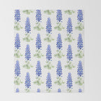 Texas bluebonnet in watercolor Throw Blanket Gallery Image 2